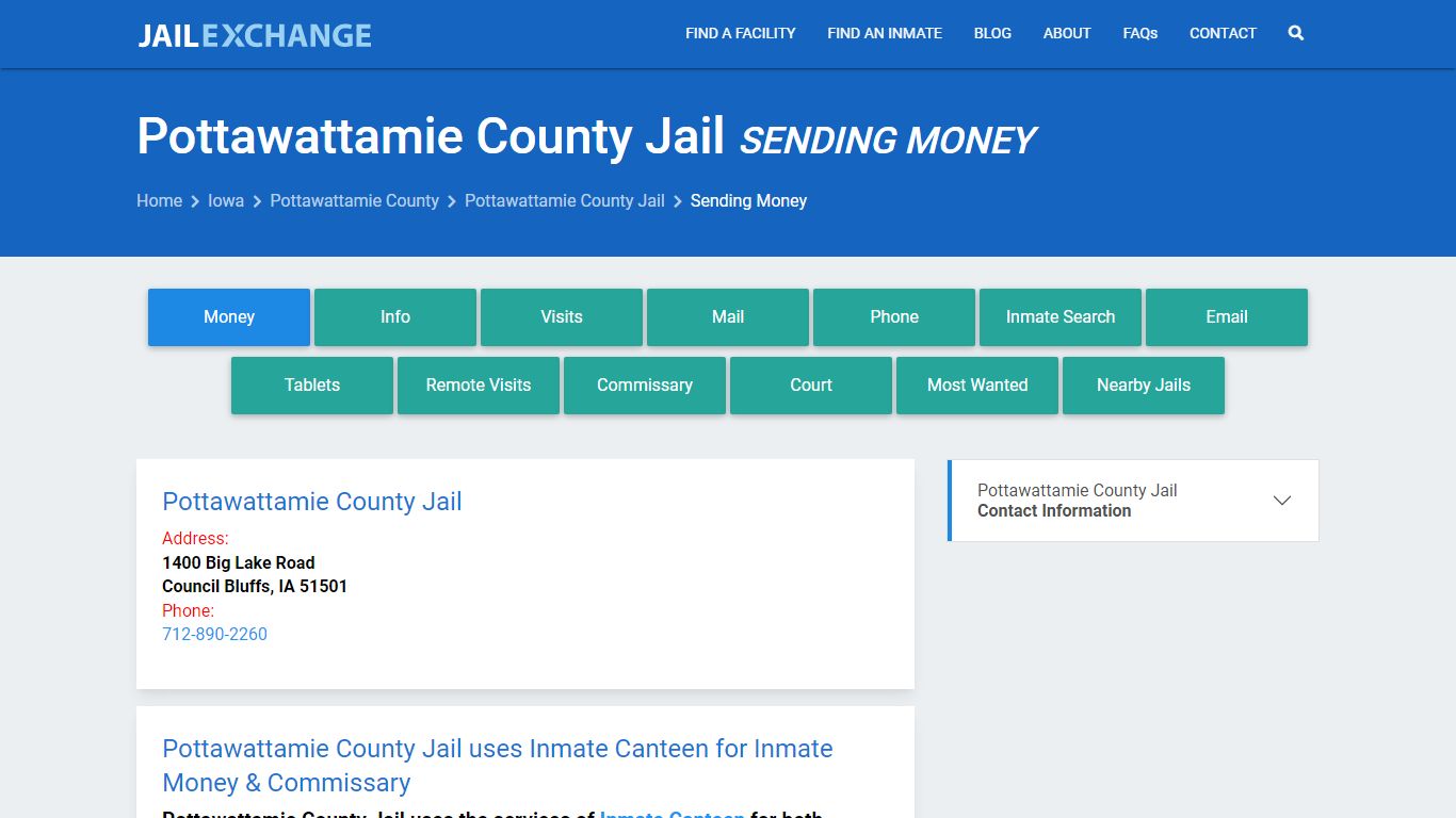Send Money to Inmate - Pottawattamie County Jail, IA