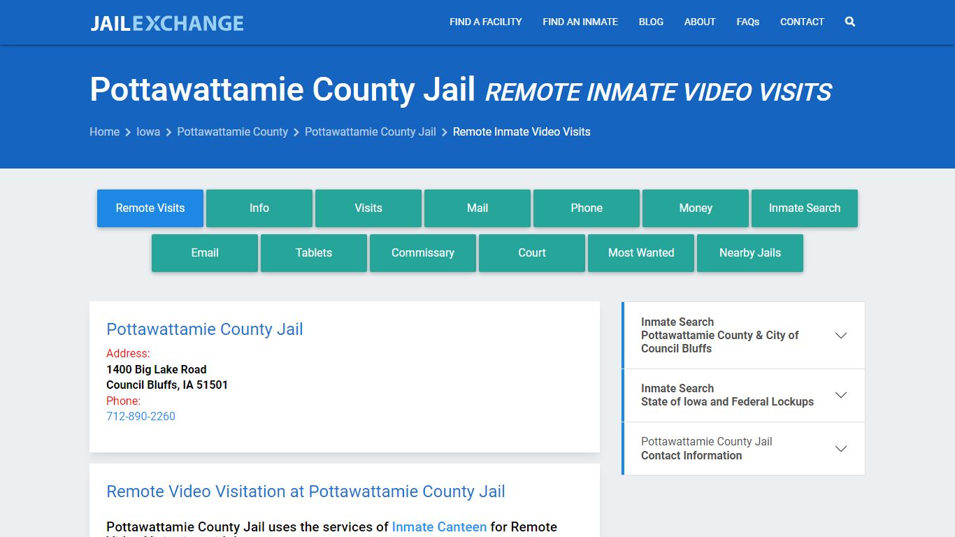 Video Visitation - Pottawattamie County Jail, IA - Jail Exchange